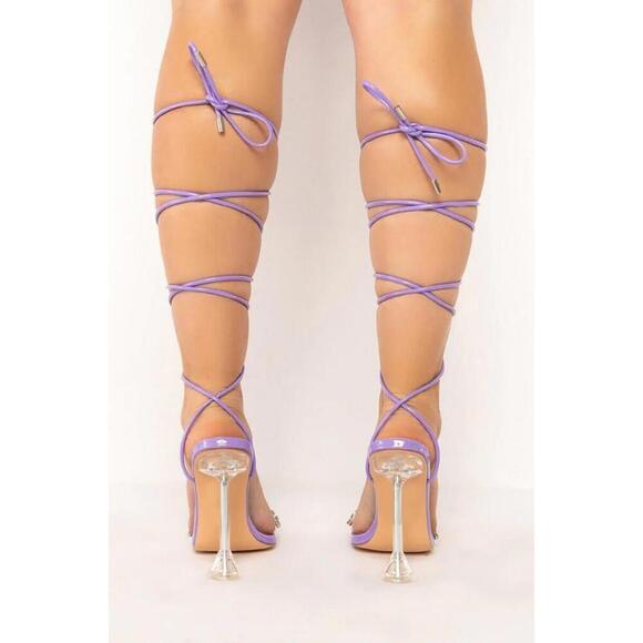 AZALEA WANG RIDE IT OUT CHUNKY SANDAL IN PURPLE 10 - Picture 3 of 9